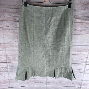 Talbots Wool Pleated Bottom Skirt Sz 4 A Line Lined Career Preppy Old Money